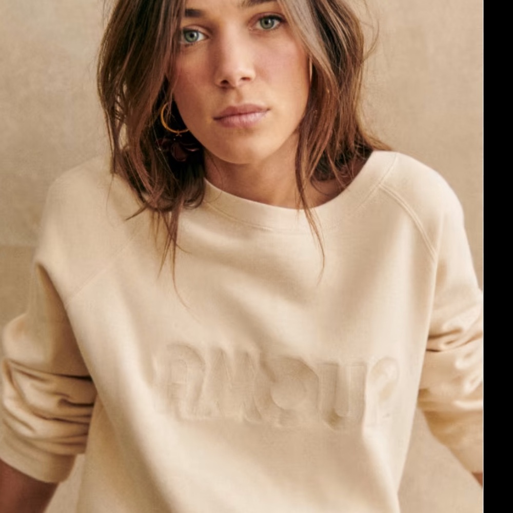 Sezane amour sweatshirt Cream
